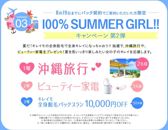 キレイモの抽選キャンペーン