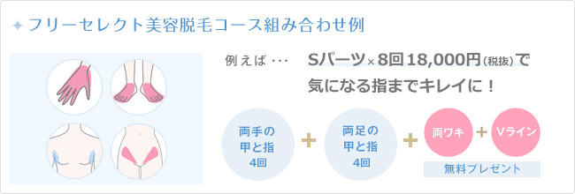 ミュゼ フリーセレクト組み合わせ例 ウデ