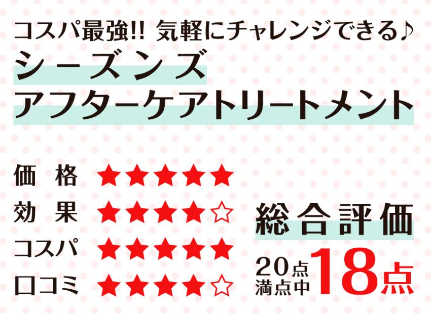 シーズンズ アフターケアトリートメントの口コミ